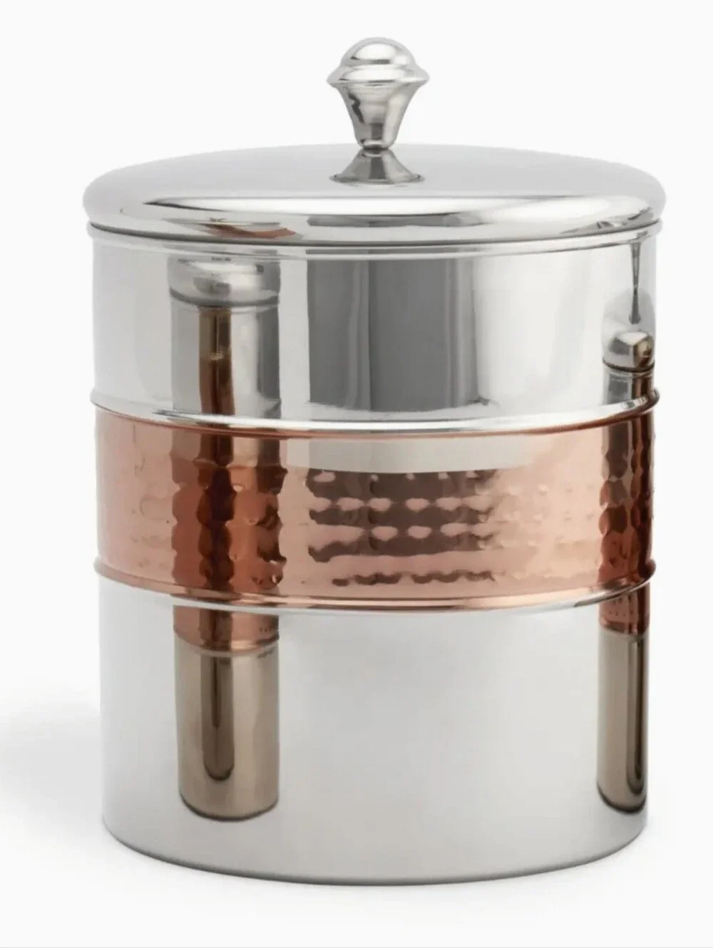 Stainless Steel Canister Set with Copper Accent - 3-Piece